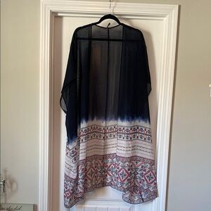 Last chance!! Bohemian Sheer Kimono with Patterned Hem